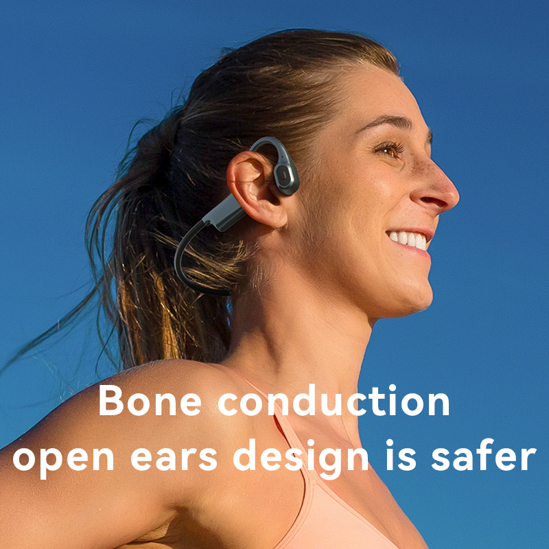 กีฬากันน้ำแบบเปิดหูความอดทนยาวนานเป็นพิเศษหูฟัง Bluetooth Bone Connector 32G ในตัว